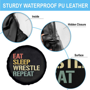 Eat Sleep Wrestle Repeat Spare Tire Cover Cool Wrestling TS10 Print Your Wear