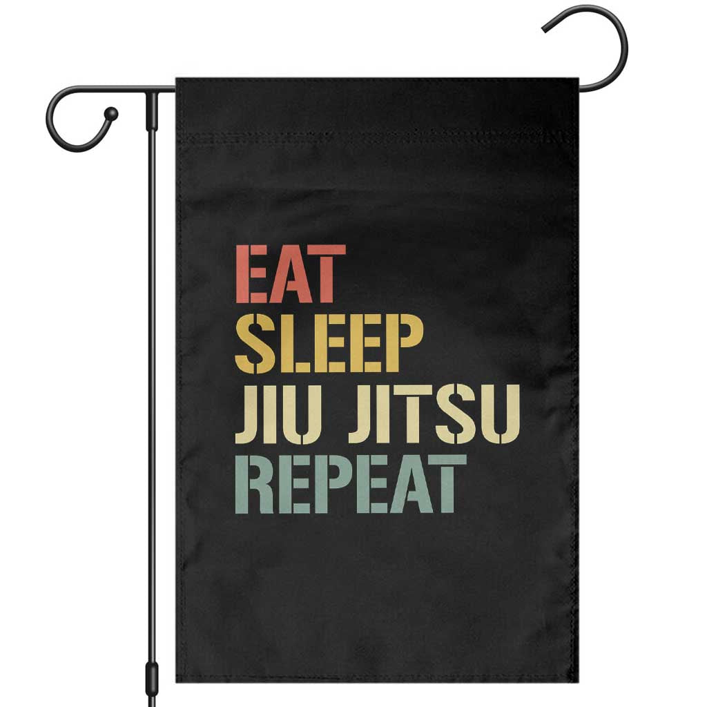 Retro Eat Sleep Jiu Jitsu Repeat Garden Flag Vintage JiuJitsu BJJ TS10 Black Print Your Wear