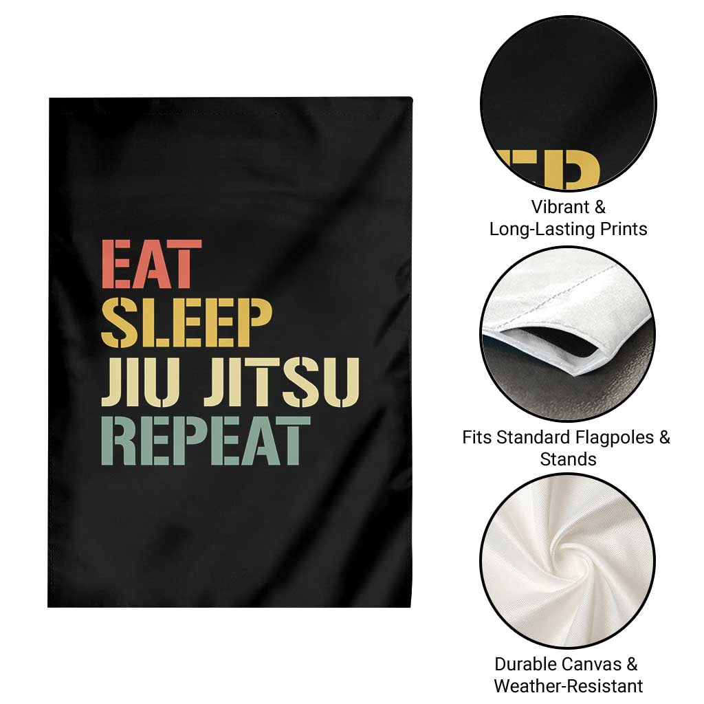 Retro Eat Sleep Jiu Jitsu Repeat Garden Flag Vintage JiuJitsu BJJ TS10 Print Your Wear