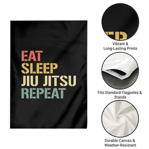 Retro Eat Sleep Jiu Jitsu Repeat Garden Flag Vintage JiuJitsu BJJ TS10 Print Your Wear
