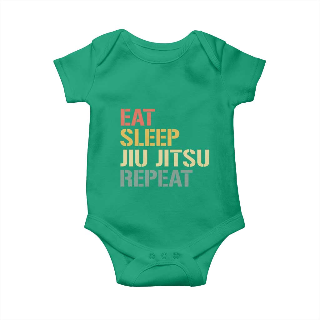Retro Eat Sleep Jiu Jitsu Repeat Baby Onesie Vintage JiuJitsu BJJ TS10 Irish Green Print Your Wear