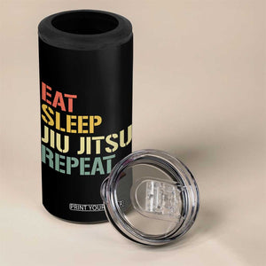Retro Eat Sleep Jiu Jitsu Repeat 4 in 1 Can Cooler Tumbler Vintage JiuJitsu BJJ TS10 Print Your Wear