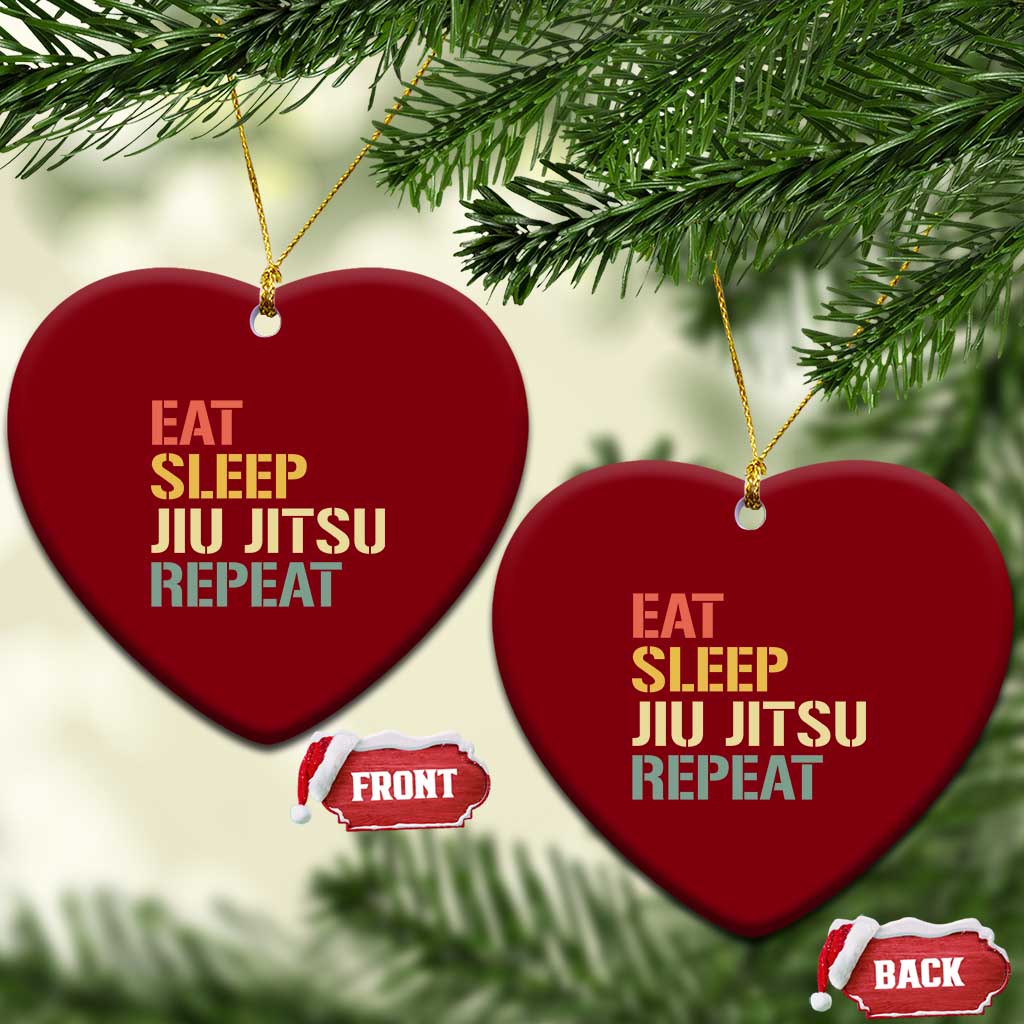 Retro Eat Sleep Jiu Jitsu Repeat Ceramic Ornament Vintage JiuJitsu BJJ TS10 Print Your Wear