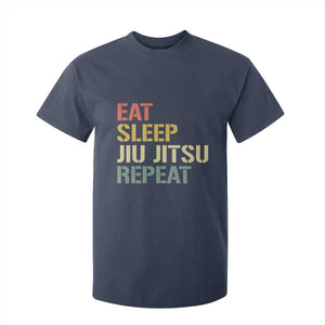 Retro Eat Sleep Jiu Jitsu Repeat T Shirt For Kid Vintage JiuJitsu BJJ TS10 Navy Print Your Wear