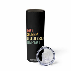 Retro Eat Sleep Jiu Jitsu Repeat Skinny Tumbler Vintage JiuJitsu BJJ TS10 Print Your Wear
