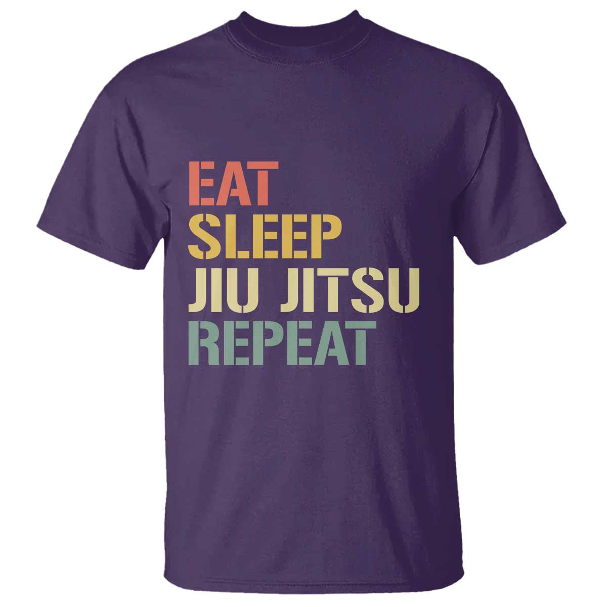 Retro Eat Sleep Jiu Jitsu Repeat T Shirt Vintage JiuJitsu BJJ TS10 Purple Print Your Wear