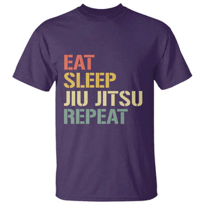 Retro Eat Sleep Jiu Jitsu Repeat T Shirt Vintage JiuJitsu BJJ TS10 Purple Print Your Wear
