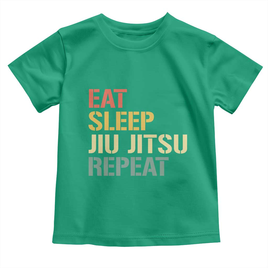 Retro Eat Sleep Jiu Jitsu Repeat Toddler T Shirt Vintage JiuJitsu BJJ TS10 Irish Green Print Your Wear