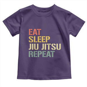 Retro Eat Sleep Jiu Jitsu Repeat Toddler T Shirt Vintage JiuJitsu BJJ TS10 Purple Print Your Wear