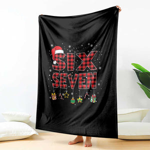 Funny Six Seven Christmas Throw Blanket 67 Meme Gen Alpha Slang Red Plaid Xmas Pajamas TS10 Print Your Wear