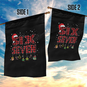 Funny Six Seven Christmas Garden Flag 67 Meme Gen Alpha Slang Red Plaid Xmas Pajamas TS10 Print Your Wear