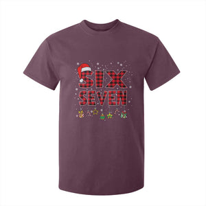Funny Six Seven Christmas T Shirt For Kid 67 Meme Gen Alpha Slang Red Plaid Xmas Pajamas TS10 Maroon Print Your Wear