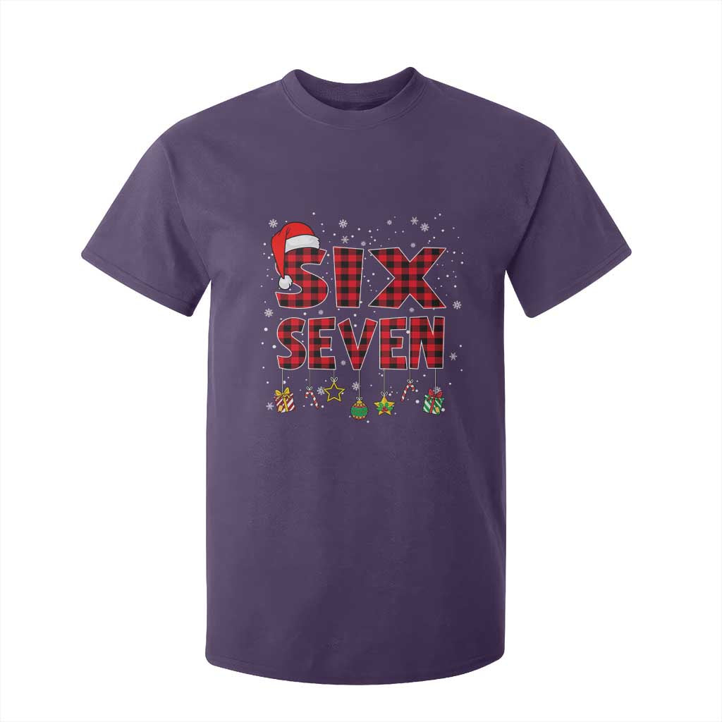 Funny Six Seven Christmas T Shirt For Kid 67 Meme Gen Alpha Slang Red Plaid Xmas Pajamas TS10 Purple Print Your Wear