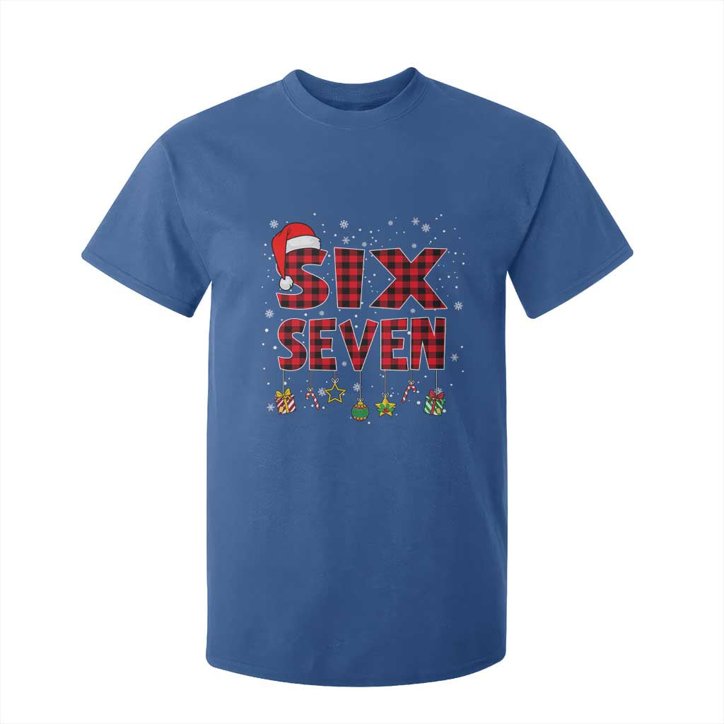 Funny Six Seven Christmas T Shirt For Kid 67 Meme Gen Alpha Slang Red Plaid Xmas Pajamas TS10 Royal Blue Print Your Wear
