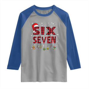 Funny Six Seven Christmas Raglan Shirt 67 Meme Gen Alpha Slang Red Plaid Xmas Pajamas TS10 Sport Gray Royal Print Your Wear