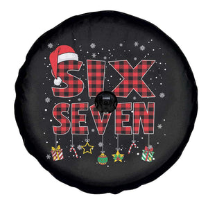 Funny Six Seven Christmas Spare Tire Cover 67 Meme Gen Alpha Slang Red Plaid Xmas Pajamas TS10 Print Your Wear