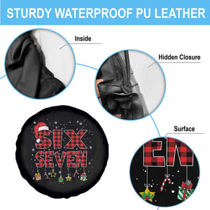 Funny Six Seven Christmas Spare Tire Cover 67 Meme Gen Alpha Slang Red Plaid Xmas Pajamas TS10 Print Your Wear