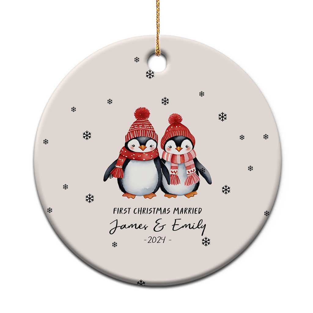 Personalised First Xmas Married Christmas Ornament Custom Name 2024 Keepsake Wedding Gifts for Couple Her or Him TS10 Print Your Wear