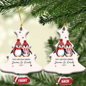 Personalised First Xmas Married Christmas Ornament Custom Name 2024 Keepsake Wedding Gifts for Couple Her or Him TS10 Christmas Tree Cream Print Your Wear