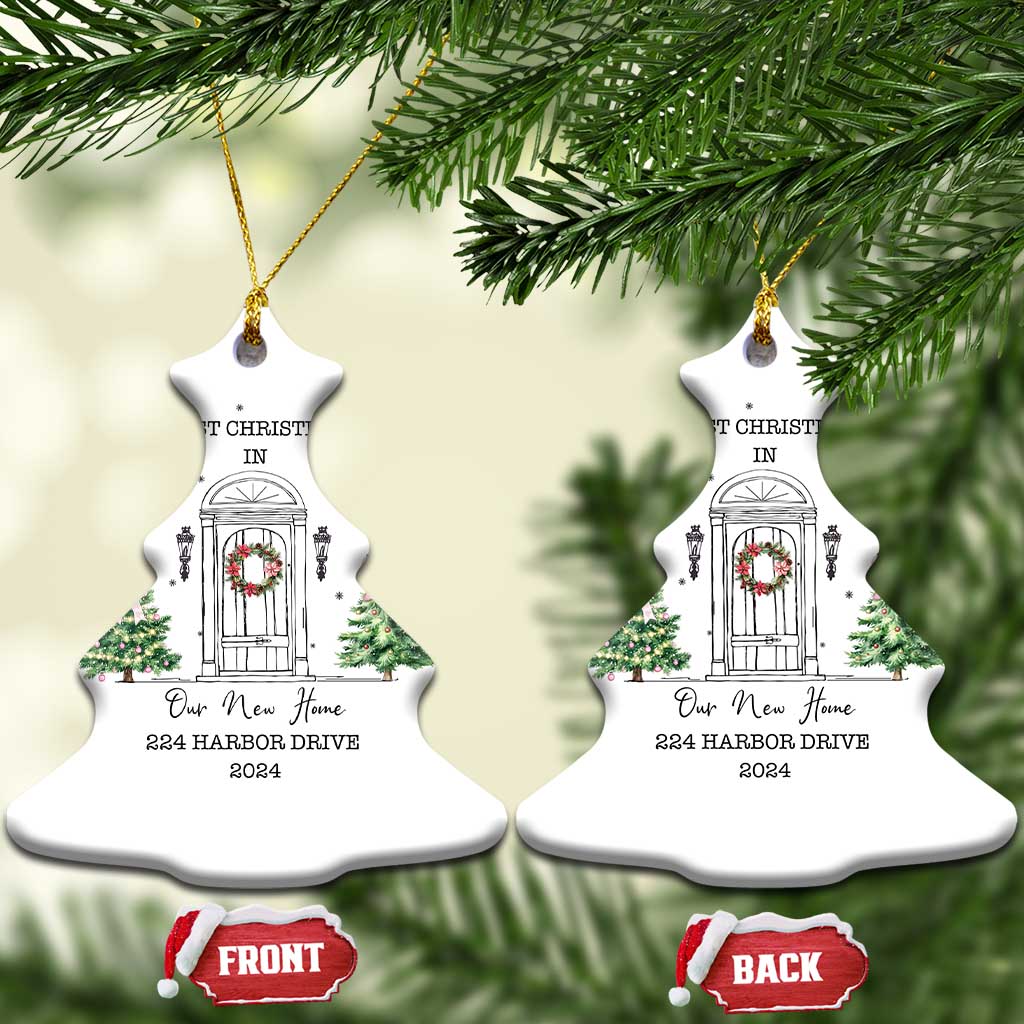 Personalized New Home Christmas Ornament 2024 Custom Address Keepsake First Christmas In New Home TS10 Christmas Tree White Print Your Wear