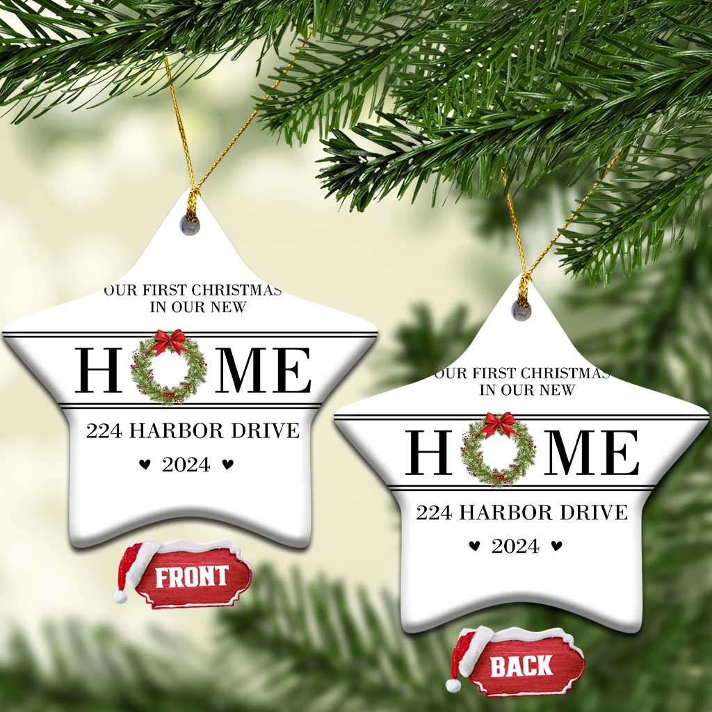 Personalized First Xmas In New Home Christmas Ornament Custom Address Xmas Tree Keepsake 2024 TS10 Star White Print Your Wear