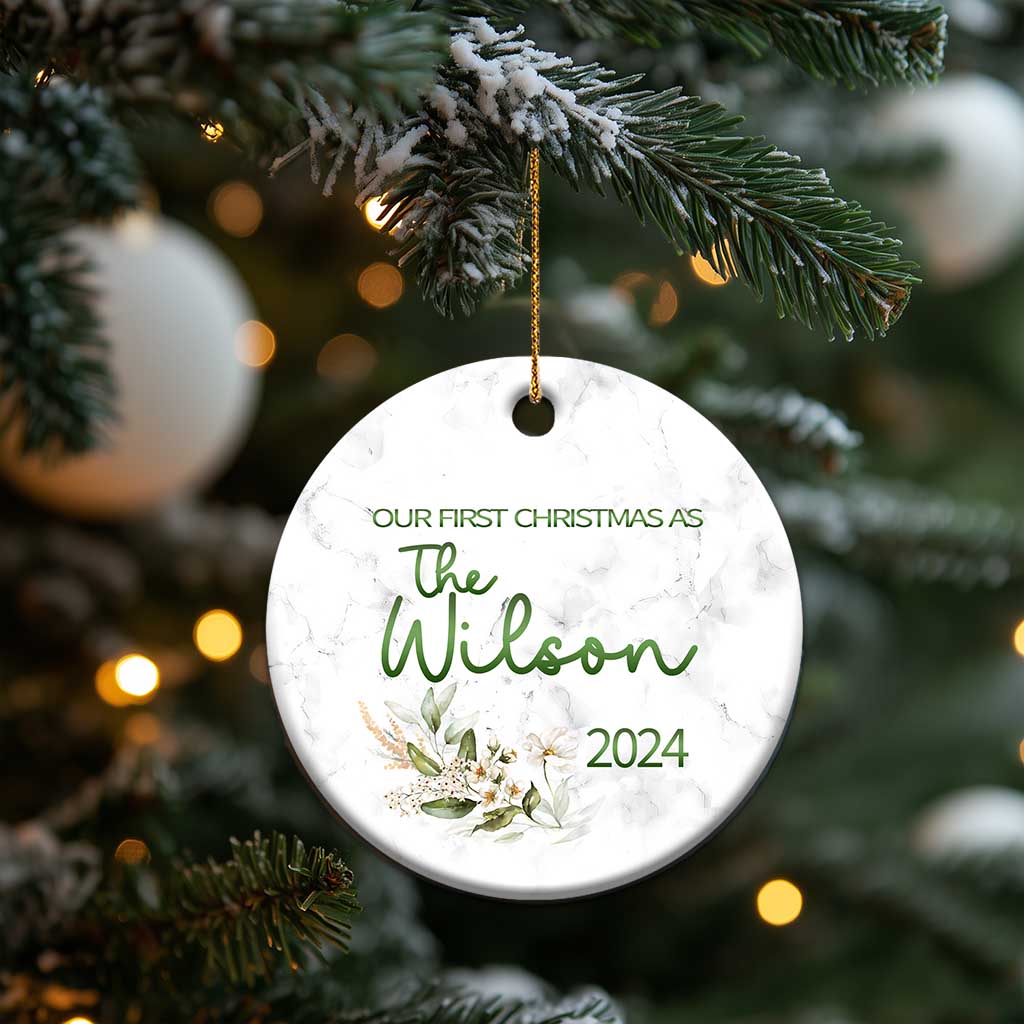 Personalised First Xmas Married Christmas Ornament Custom Name 2024 Keepsake Wedding Gifts for Newlywed Couple TS10 Print Your Wear