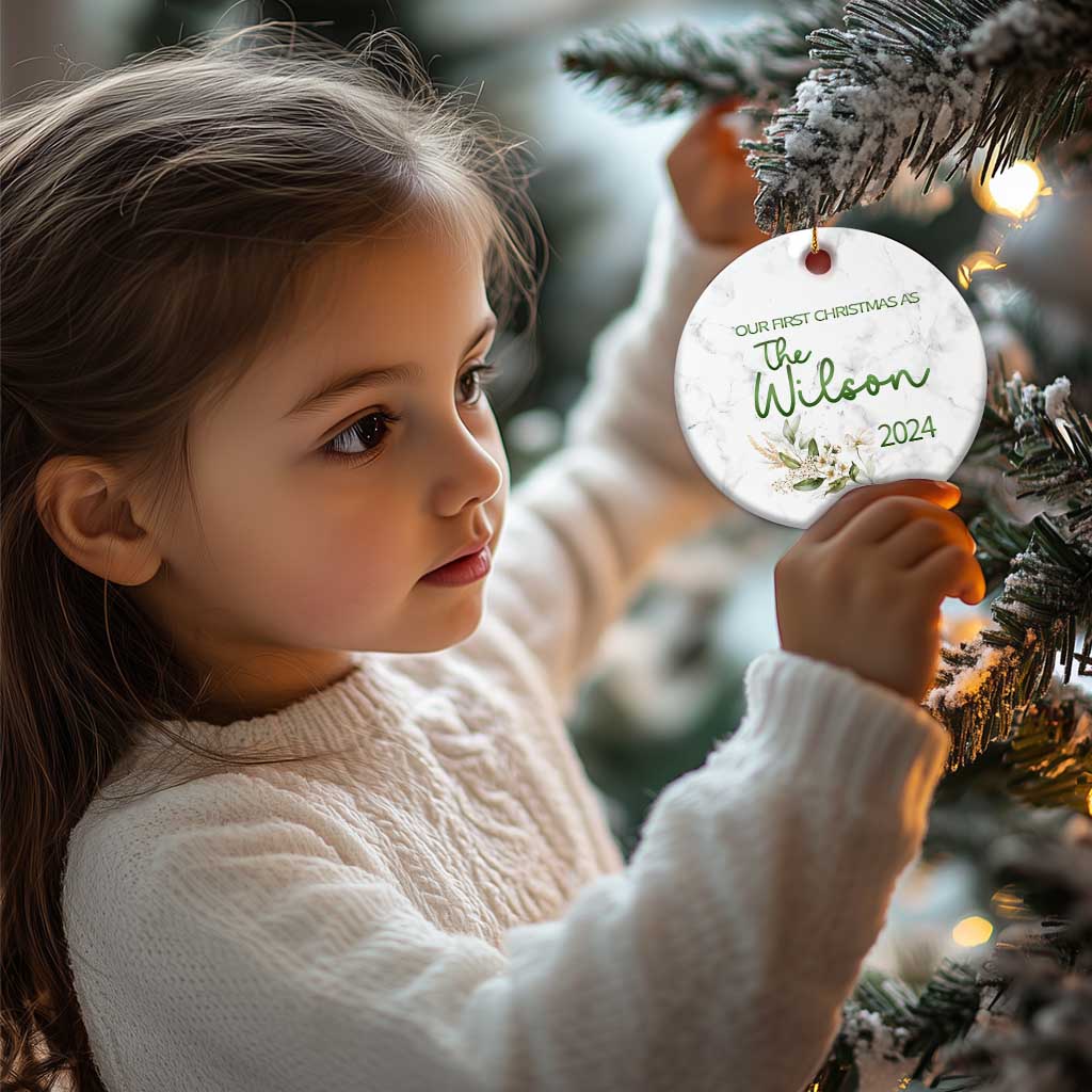 Personalised First Xmas Married Christmas Ornament Custom Name 2024 Keepsake Wedding Gifts for Newlywed Couple TS10 Print Your Wear