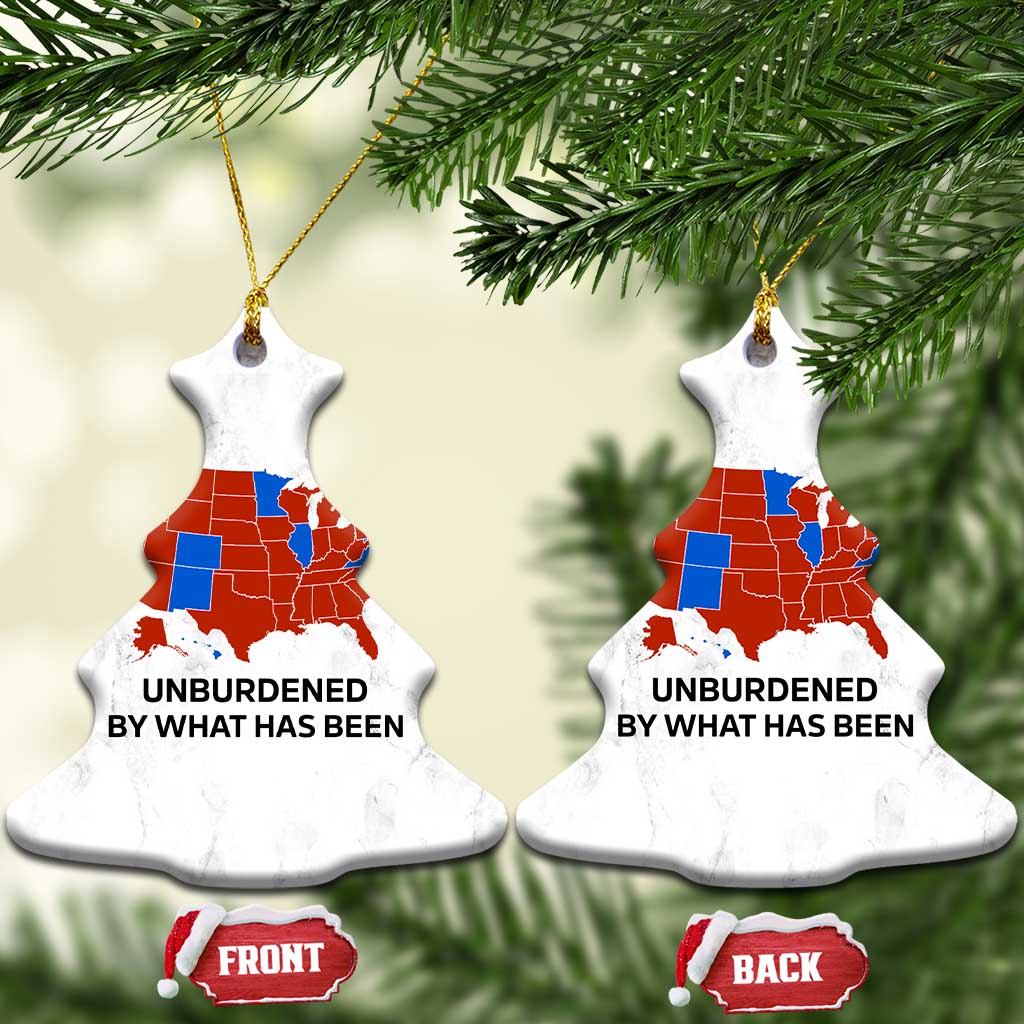 Trump 2024 Christmas Ornament Unburdened by What Has Been Election Map TS10 Christmas Tree White Print Your Wear