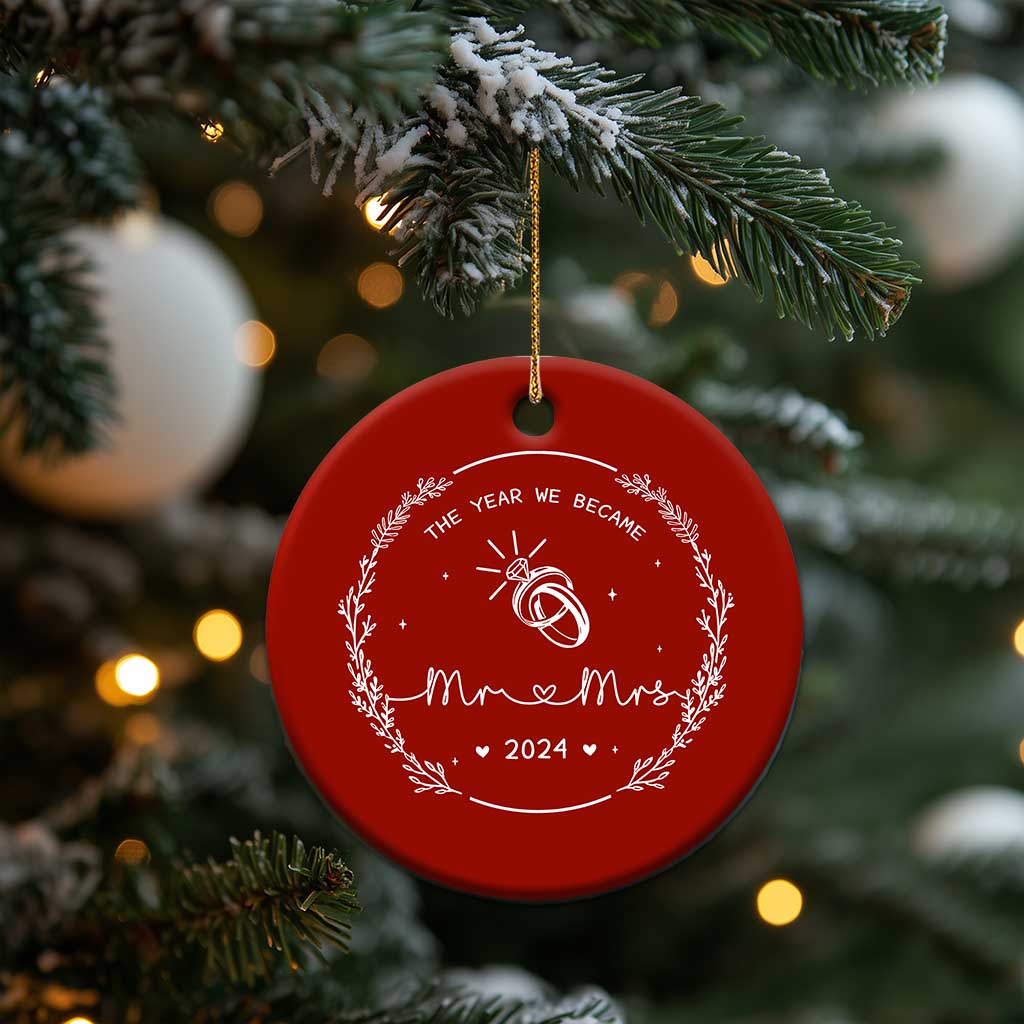 First Xmas as Mr & Mrs Christmas Ornament 2024 Keepsake Wedding Gifts for Couple TS10 Print Your Wear