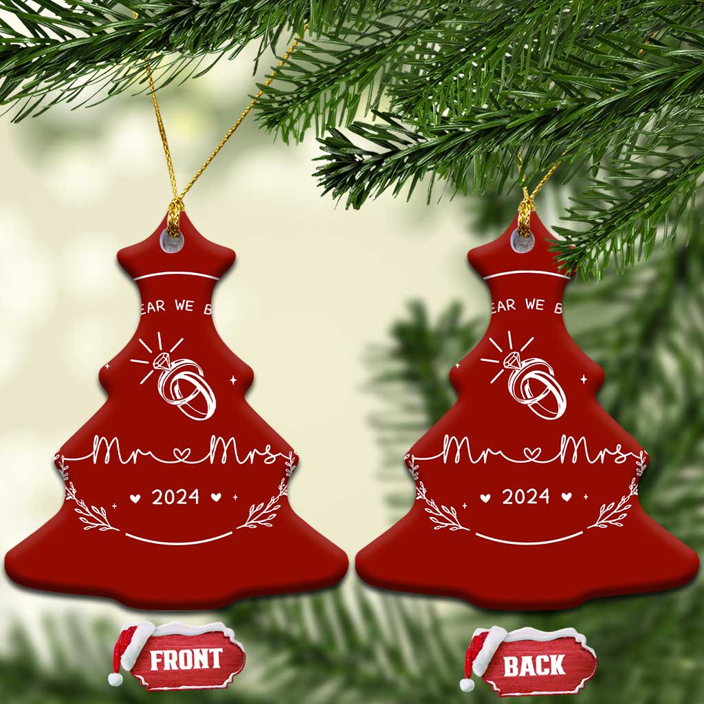 First Xmas as Mr & Mrs Christmas Ornament 2024 Keepsake Wedding Gifts for Couple TS10 Christmas Tree Red Print Your Wear