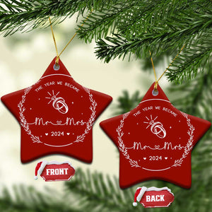 First Xmas as Mr & Mrs Christmas Ornament 2024 Keepsake Wedding Gifts for Couple TS10 Star Red Print Your Wear
