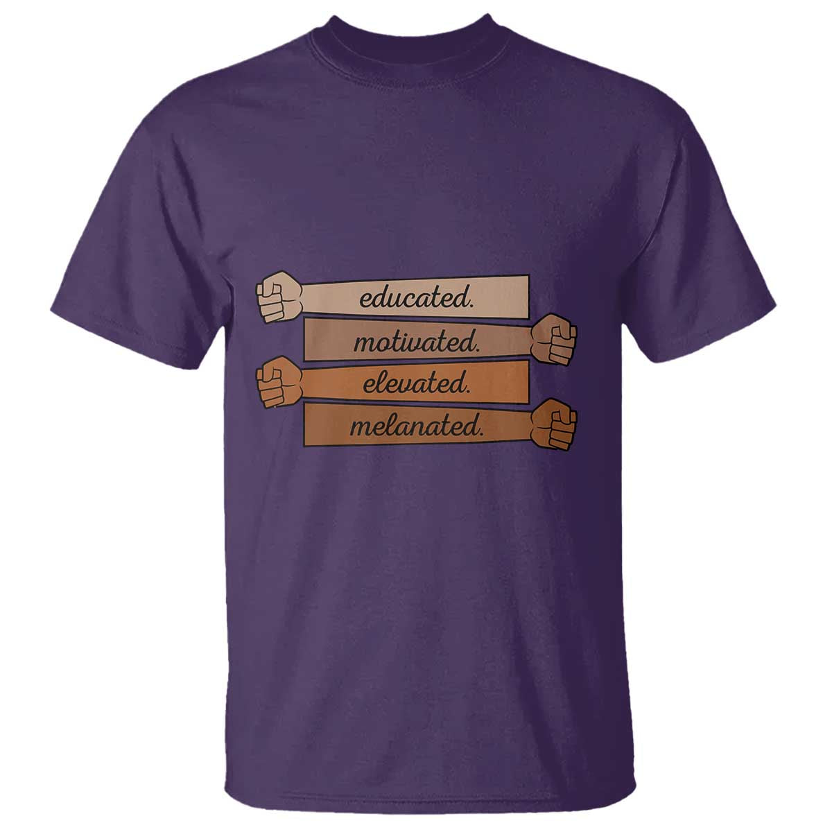 Black Pride T Shirt Educated Motivated Elevated Melanated BLM Melanin TS10 Purple Print Your Wear