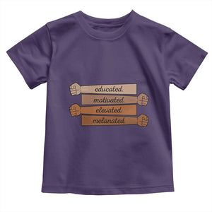 Black Pride Toddler T Shirt Educated Motivated Elevated Melanated BLM Melanin TS10 Purple Print Your Wear