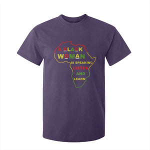 Black Pride T Shirt For Kid A Black Woman Is Speaking Listen And Learn Africa Map TS10 Purple Print Your Wear