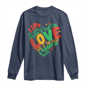 Martin Luther King Long Sleeve Shirt I Have Decided to Stick With Love MLK Black History Month TS10 Navy Print Your Wear