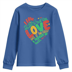 Martin Luther King Youth Sweatshirt I Have Decided to Stick With Love MLK Black History Month TS10 Royal Blue Print Your Wear