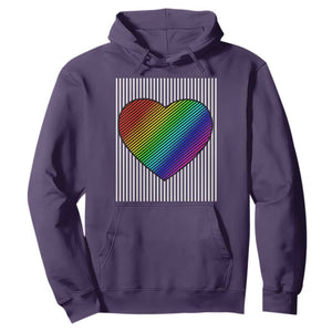 LGBT Pride Hoodie LGBTQ Support Retro Valentines Rainbow Heart TS10 Purple Print Your Wear