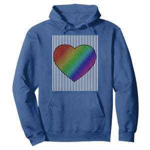 LGBT Pride Hoodie LGBTQ Support Retro Valentines Rainbow Heart TS10 Royal Blue Print Your Wear