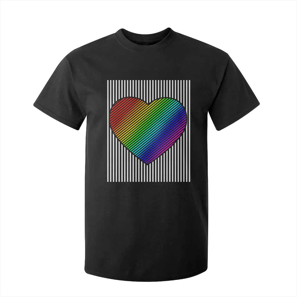 LGBT Pride T Shirt For Kid LGBTQ Support Retro Valentines Rainbow Heart TS10 Black Print Your Wear