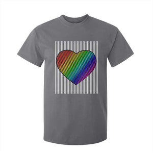 LGBT Pride T Shirt For Kid LGBTQ Support Retro Valentines Rainbow Heart TS10 Charcoal Print Your Wear