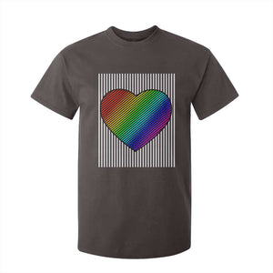 LGBT Pride T Shirt For Kid LGBTQ Support Retro Valentines Rainbow Heart TS10 Dark Chocolate Print Your Wear
