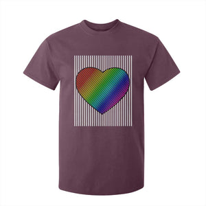 LGBT Pride T Shirt For Kid LGBTQ Support Retro Valentines Rainbow Heart TS10 Maroon Print Your Wear