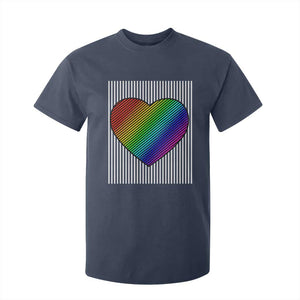 LGBT Pride T Shirt For Kid LGBTQ Support Retro Valentines Rainbow Heart TS10 Navy Print Your Wear