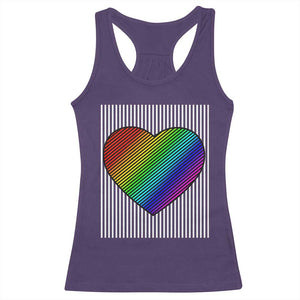 LGBT Pride Racerback Tank Top LGBTQ Support Retro Valentines Rainbow Heart TS10 Purple Print Your Wear