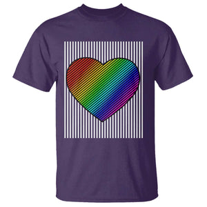 LGBT Pride T Shirt LGBTQ Support Retro Valentines Rainbow Heart TS10 Purple Print Your Wear