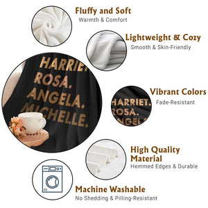 Harriet Rosa Angela Michelle Me Throw Blanket Black History Month Feminist Women Leaders TS10 Print Your Wear