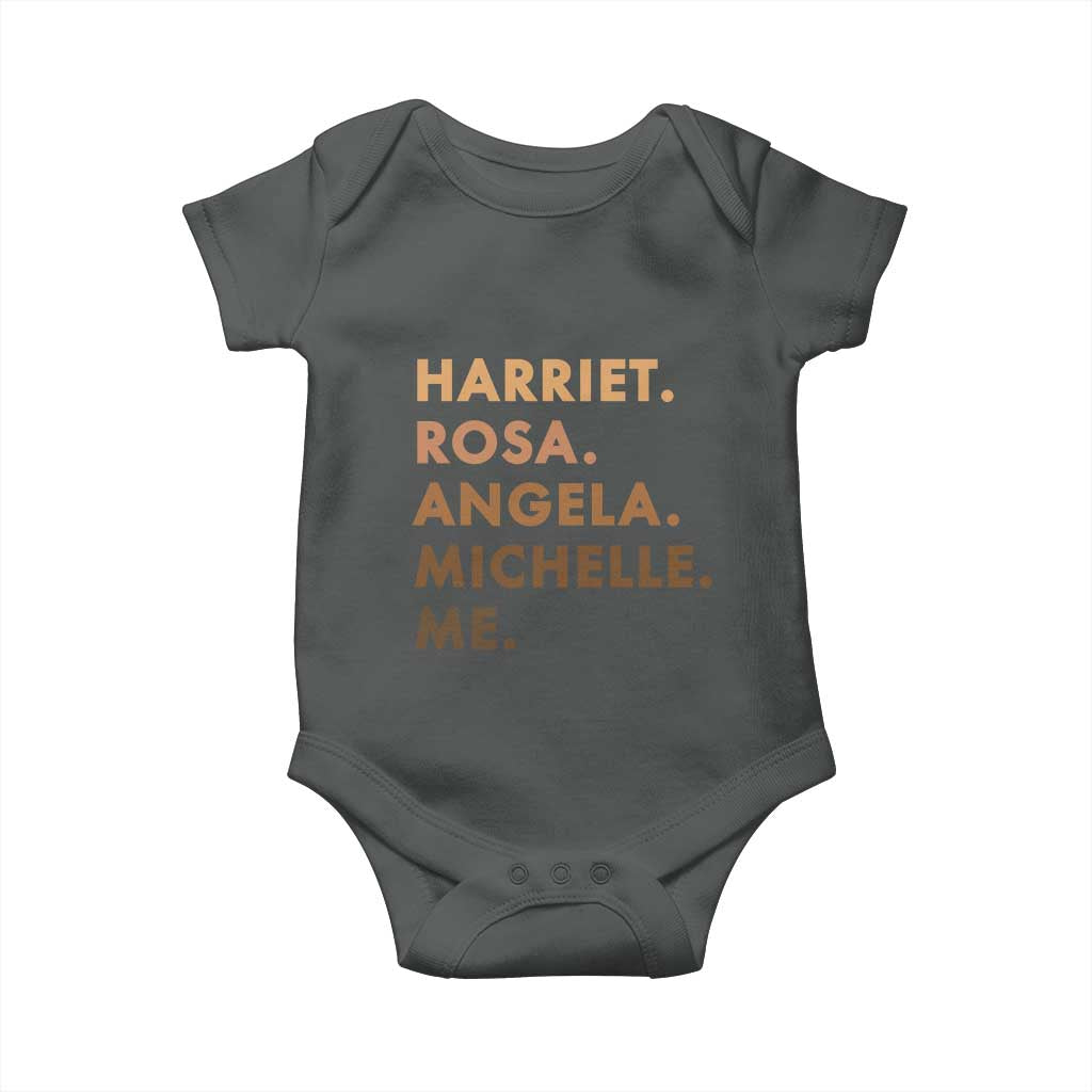 Harriet Rosa Angela Michelle Me Baby Onesie Black History Month Feminist Women Leaders TS10 Dark Heather Print Your Wear
