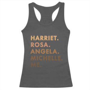 Harriet Rosa Angela Michelle Me Racerback Tank Top Black History Month Feminist Women Leaders TS10 Dark Heather Print Your Wear