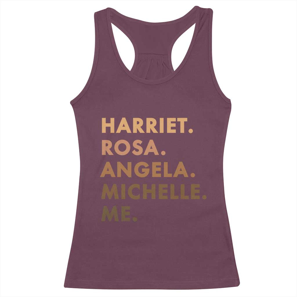 Harriet Rosa Angela Michelle Me Racerback Tank Top Black History Month Feminist Women Leaders TS10 Maroon Print Your Wear