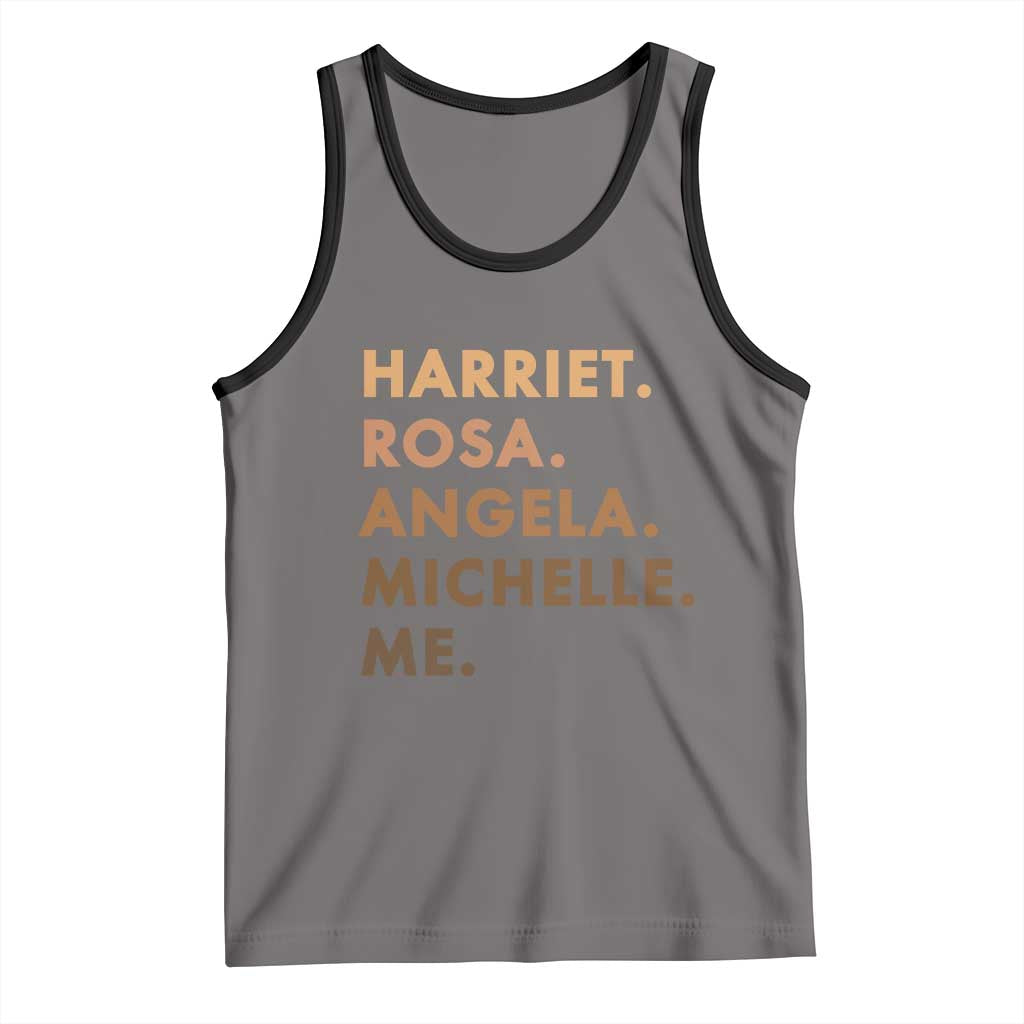 Harriet Rosa Angela Michelle Me Tank Top Black History Month Feminist Women Leaders TS10 Deep Heather Black Print Your Wear
